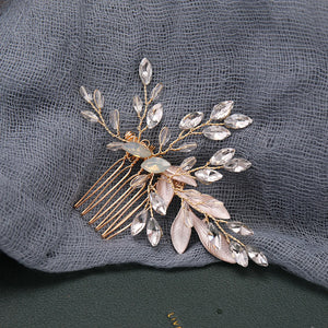 Crystal Leaves Wedding Hair Comb for Women