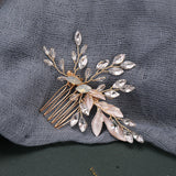 Crystal Leaves Wedding Hair Comb for Women