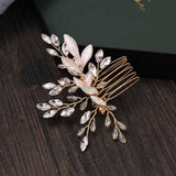 Crystal Leaves Wedding Hair Comb for Women