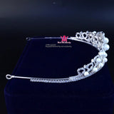 Bride Wedding Crown Headwear Comb Zircon Shell Pearl Pure Princess Crown