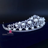 Bride Wedding Crown Headwear Comb Zircon Shell Pearl Pure Princess Crown