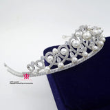 Bride Wedding Crown Headwear Comb Zircon Shell Pearl Pure Princess Crown