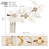 Bride Wedding Flower Hair Combs Metal Hairpins and Clips