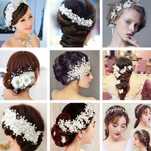 Bride Wedding Hair Accessories Flowers Pearl Decoration Headband