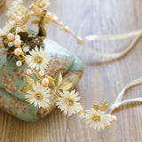 Bridal Pearl Floral Crown Headpiece Hairband
