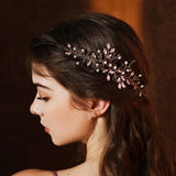 Purple Rhinestone Wedding Hair Combs - Silver Plated Metal Headpieces