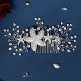 Bridal Rhinestone Hair Combs Starfish Pearls Headpieces