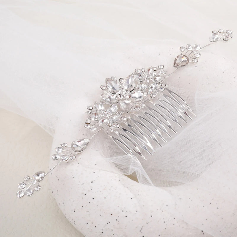 Bridal Rhinestone Hair Combs for Veil Decor