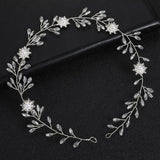 Metal Flower Hairbands Crystal Headwear Pearl Headpieces Women Party Head Jewelr