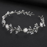 Metal Flower Hairbands Crystal Headwear Pearl Headpieces Women Party Head Jewelr