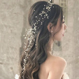 Beaded Pearl Copper Wire Wedding Headdress