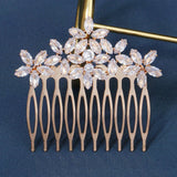 Bridal Headdress Comb with Marquise Zircon Side Hairbrush