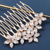 Bridal Headdress Comb with Marquise Zircon Side Hairbrush