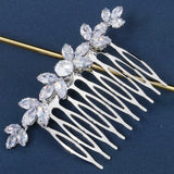 Bridal Headdress Comb with Marquise Zircon Side Hairbrush