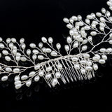 Bride Copper Pearl Hair Comb Wedding Hair Jewelry Accessories