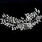 Bride Copper Pearl Hair Comb Wedding Hair Jewelry Accessories