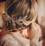 Bride Copper Pearl Hair Comb Wedding Hair Jewelry Accessories