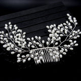 Bride Copper Pearl Hair Comb Wedding Hair Jewelry Accessories