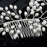 Bride Copper Pearl Hair Comb Wedding Hair Jewelry Accessories
