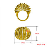 BrideTalk Round Big CZ Ring Bohemian Style Beach Jewelry