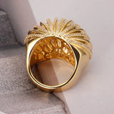 BrideTalk Round Big CZ Ring Bohemian Style Beach Jewelry