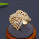 BrideTalk BIG LEAF BOLD Statement Rings for Women Bridal Engagement