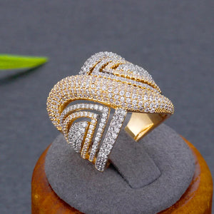 BrideTalk BIG LEAF BOLD Statement Rings for Women Bridal Engagement