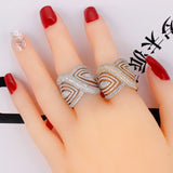 BrideTalk BIG LEAF BOLD Statement Rings for Women Bridal Engagement