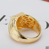 Golden Finger Rings CZ Micro Paved Rhinestone