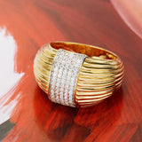 Golden Finger Rings CZ Micro Paved Rhinestone