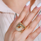 BrideTalk Bold Statement Rings with Zirconia Stones Women Engagement Jewelry