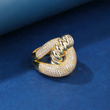 BrideTalk Bold Statement Rings with Zirconia Stones Women Engagement Jewelry