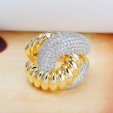 BrideTalk Bold Statement Rings with Zirconia Stones Women Engagement Jewelry