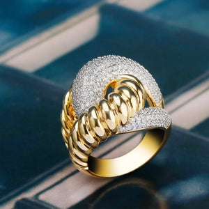 BrideTalk Bold Statement Rings with Zirconia Stones Women Engagement Jewelry