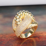 BrideTalk Bold Statement Rings with Zirconia Stones Women Engagement Jewelry