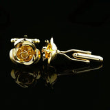 Men French Shirts Cuff Links Rose Flower Cufflinks