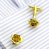 Men French Shirts Cuff Links Rose Flower Cufflinks