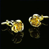 Men French Shirts Cuff Links Rose Flower Cufflinks