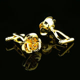 Men French Shirts Cuff Links Rose Flower Cufflinks