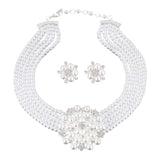Rhinestone Jewelry Set for Women - Necklace Stud Set for Valentines Birthday