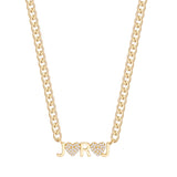 Bridesmaids Alphabet Necklace 18K Plated Chain with Diamond Heart Alphabet
