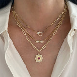 Bridesmaids Alphabet Necklace 18K Plated Chain with Diamond Heart Alphabet
