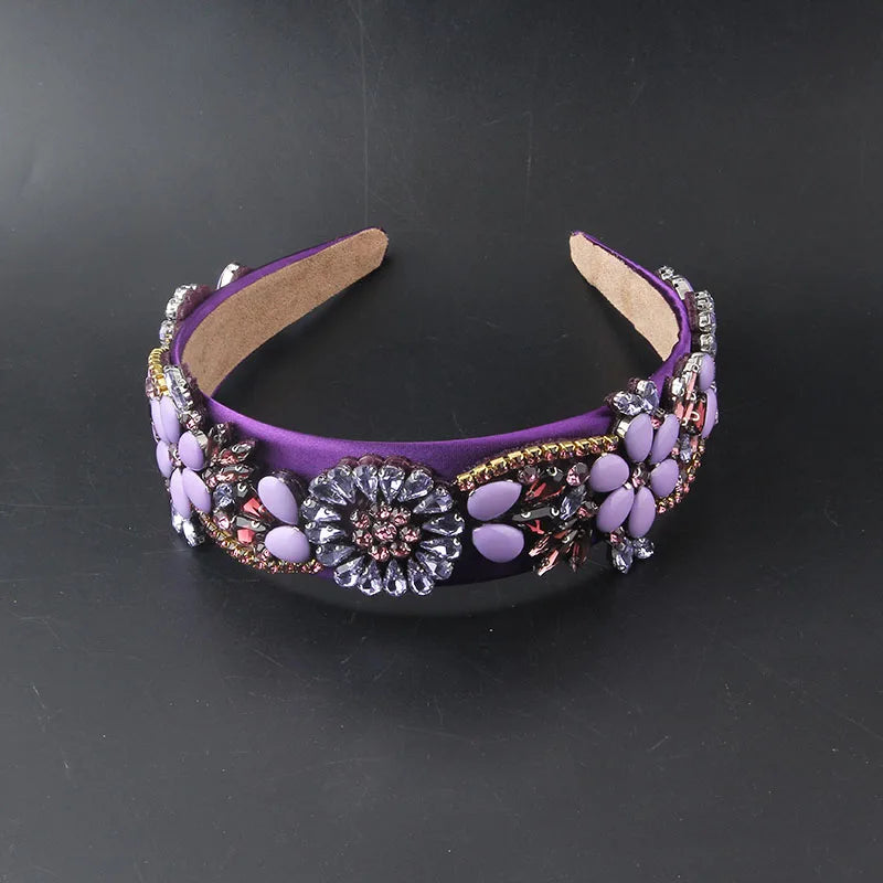 Pink Rhinestone Crystal Headband for Women Party