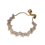 Colorful Gemstone Bracelet 18K Plating Rhinestone Zircon Open-Ended