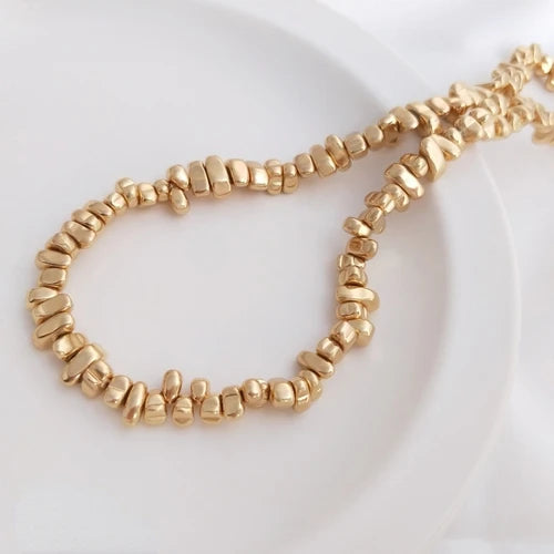 Bright Silver Stone Shaped Beads Diy Material 1PCS