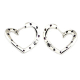 Bright Heart Hoop Earrings 925 Sterling Silver Jewelry