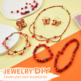 900Pcs Red Beading Kit for DIY Bracelet Necklace Making