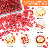 900Pcs Red Beading Kit for DIY Bracelet Necklace Making