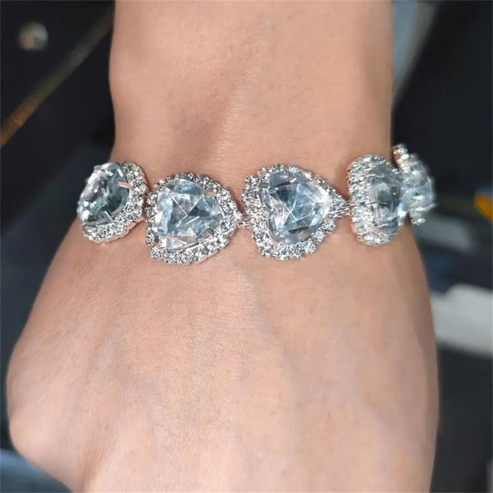 Rhinestone Stitching Love Lady Bracelet Crystal Jewelry Accessories