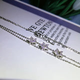 Bright Star Zircon Pendant 925 Silver Necklace Gift